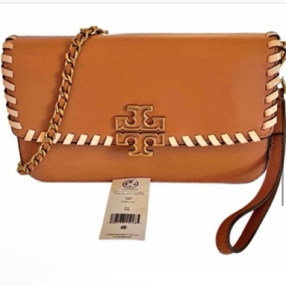 Tory Burch Handbags - 🆕- Tory Burch Britten Leather Crossbody/ Chain Wallet/Wristlet with Whipstitch.